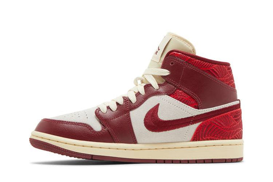 JORDAN 1 MID SE TIKI LEAF TEAM RED (W)