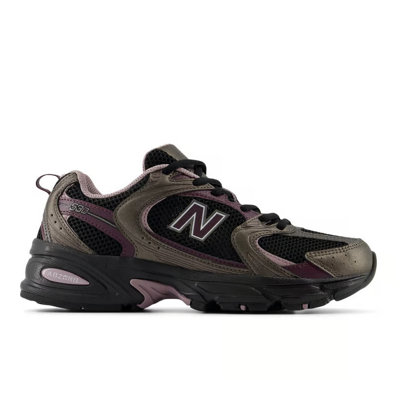 530 Shoes - Black with Black Metallic and Plum Brown